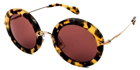 Miu Miu MU13NS 7S00A0 Sunglasses in Yellow Havana